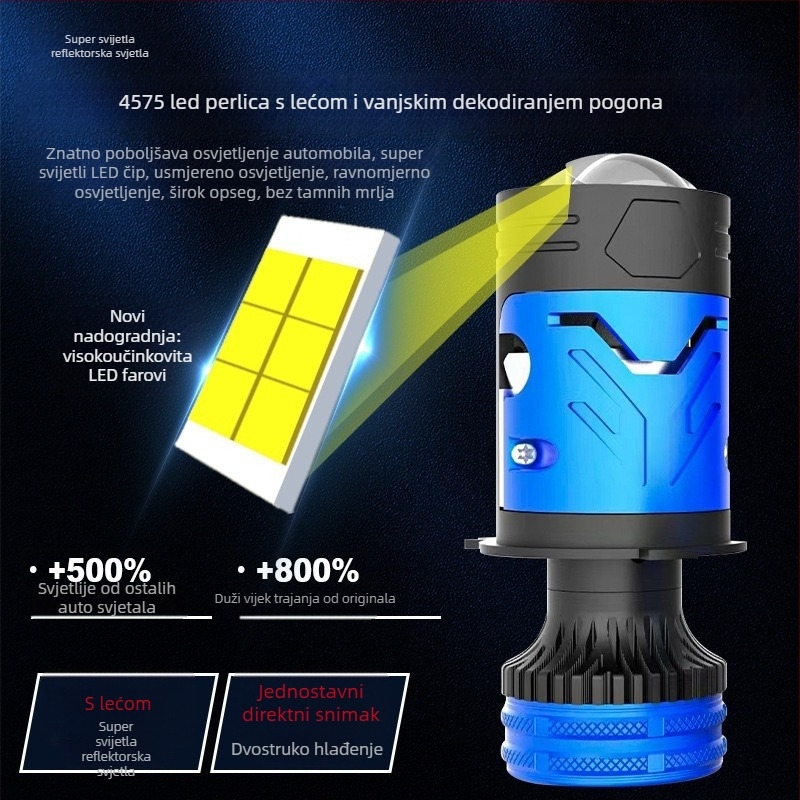 LED automobilski prednji svjetlosni modul M01Y s lećom, H4 direktni snop, 8000lm, 80W, 12V, IP68