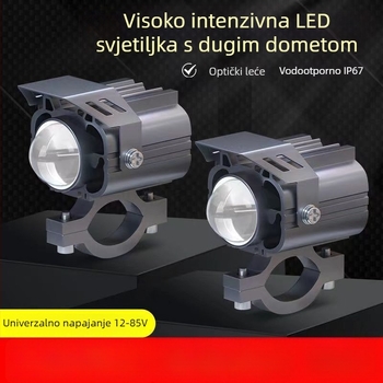 Motociklistički LED reflektor s lećom, dvostruka svjetlost (visoka/niža), 12V-85V