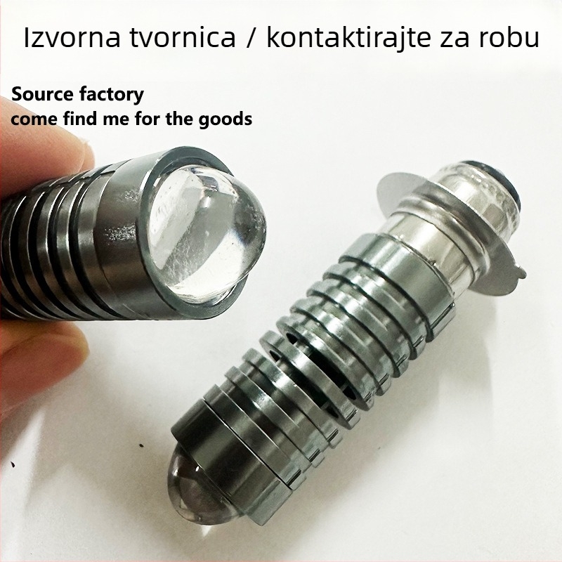 LED prednja svjetiljka za motocikl s fisheye lećom, P15D/H6, dvobojna žuto-bijela, prednje svjetlo za električna vozila