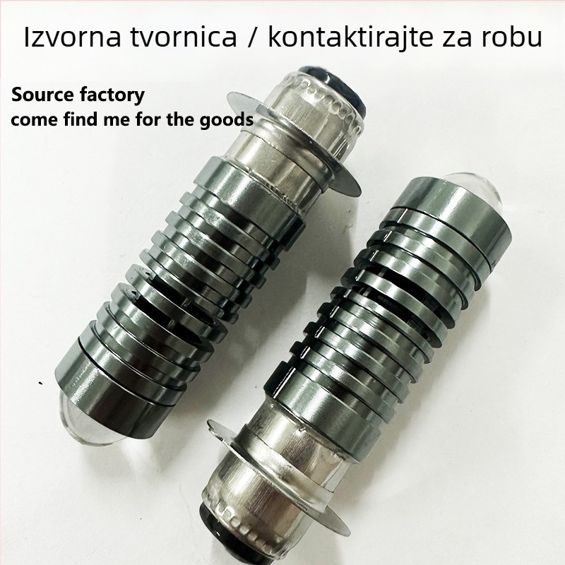 LED prednja svjetiljka za motocikl s fisheye lećom, P15D/H6, dvobojna žuto-bijela, prednje svjetlo za električna vozila