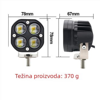 LED svjetlo za auto i motocikl sa SMD LED-om, 40W, 12V, 6000 lm, leća, kućište od avionskog aluminija