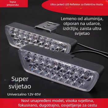 LED prednje svjetlo za električna vozila s vanjskim montažom, 12–72V, za vozila s tri kotača, s lećom