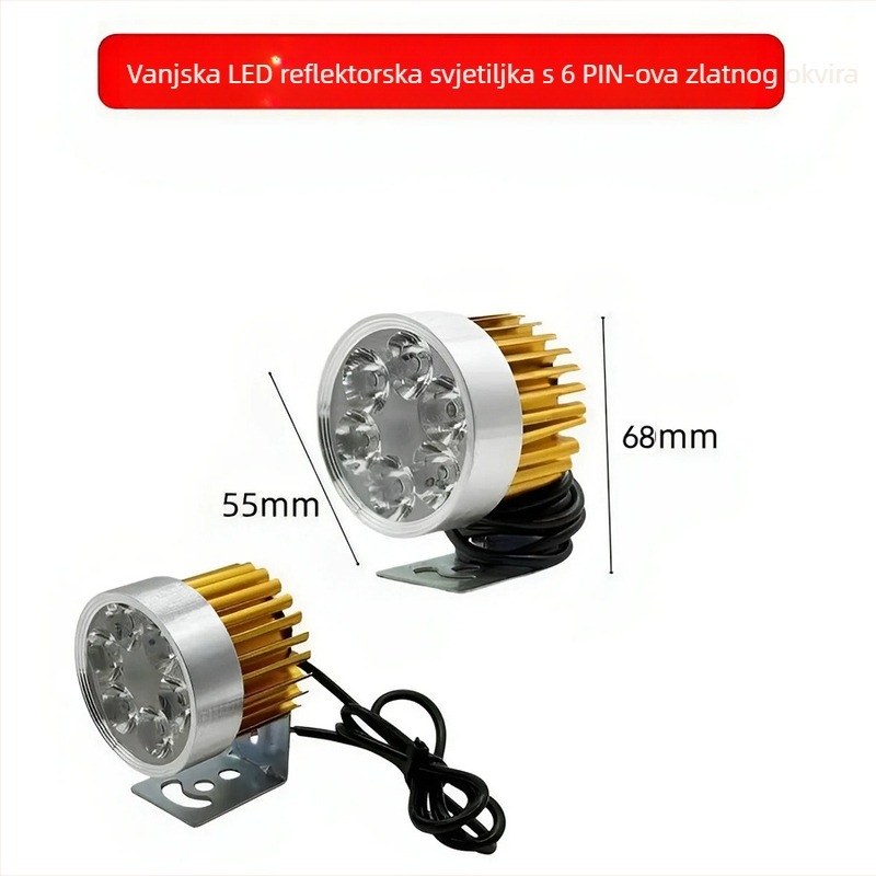 LED prednje svjetlo za električna vozila i motocikle, 12-80V, aluminijska legura, IP67 vodootporan