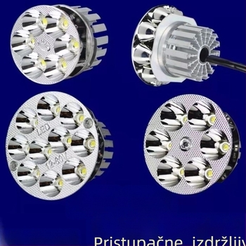 LED prednje svjetlo za motocikle i električna vozila, 12–60V, ugrađeni reflektor, daleki i bliski snop, velika žarulja