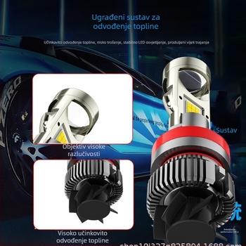 LED automobilske prednje lampe s integriranim daljinskim i kratkim snopovima, kompatibilne s 9005, H4 i H7, 40W, 12V, IP68, 3000 lm, univerzalno