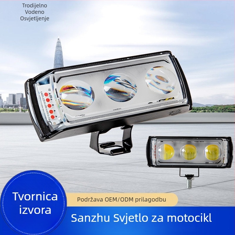 LED svjetla za motocikl, aluminijsko kućište, kvadratni dizajn, 12-80V, IP67, 3000-6500 lm (aluminijsko kućište; kvadratni dizajn; 12-80V; IP67; 3000-6500 lm)