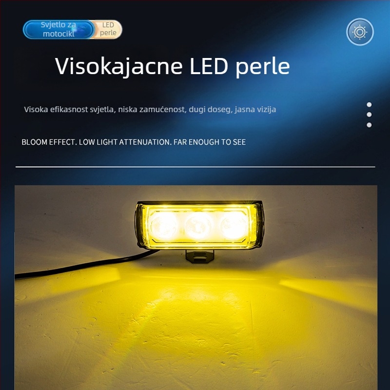 LED svjetla za motocikl, aluminijsko kućište, kvadratni dizajn, 12-80V, IP67, 3000-6500 lm (aluminijsko kućište; kvadratni dizajn; 12-80V; IP67; 3000-6500 lm)