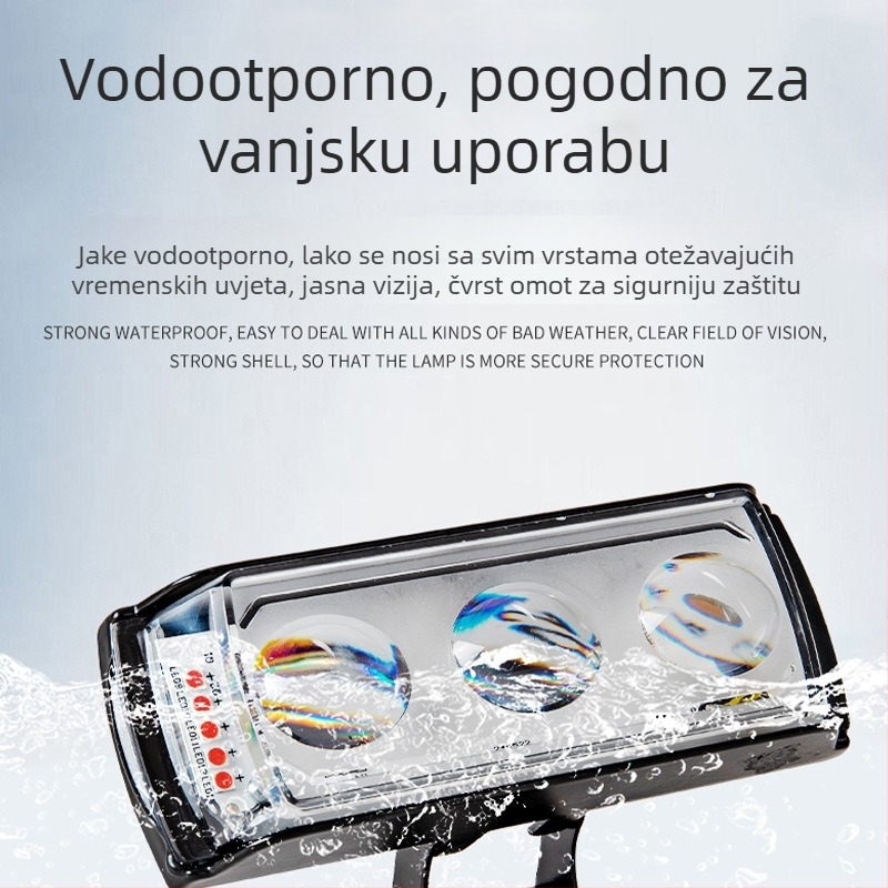 LED svjetla za motocikl, aluminijsko kućište, kvadratni dizajn, 12-80V, IP67, 3000-6500 lm (aluminijsko kućište; kvadratni dizajn; 12-80V; IP67; 3000-6500 lm)