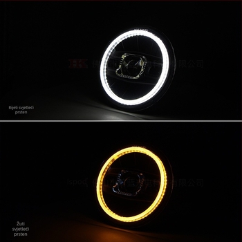 Harley 7-inčni LED prednji far motocikla s dvostrukim snopom i anđeoskim okom (10-60V, 4000 lm, 40 W, materijal: PC+ aluminij, vijek trajanja: 30000 h)