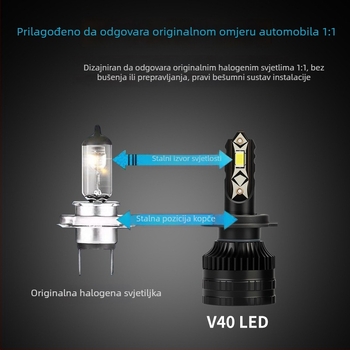 K30 LED prednja auto svjetla - univerzalni H4/H7, 12V, 7000lm, IP67, 70W po paru