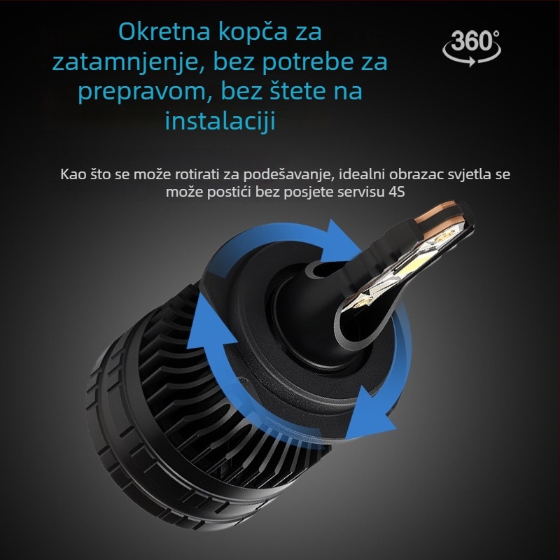 K30 LED prednja auto svjetla - univerzalni H4/H7, 12V, 7000lm, IP67, 70W po paru