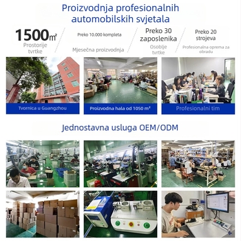 LED auto prednja svjetla s dvostrukim osvjetljenjem, tri direktne leće, laser, 85W, 12V