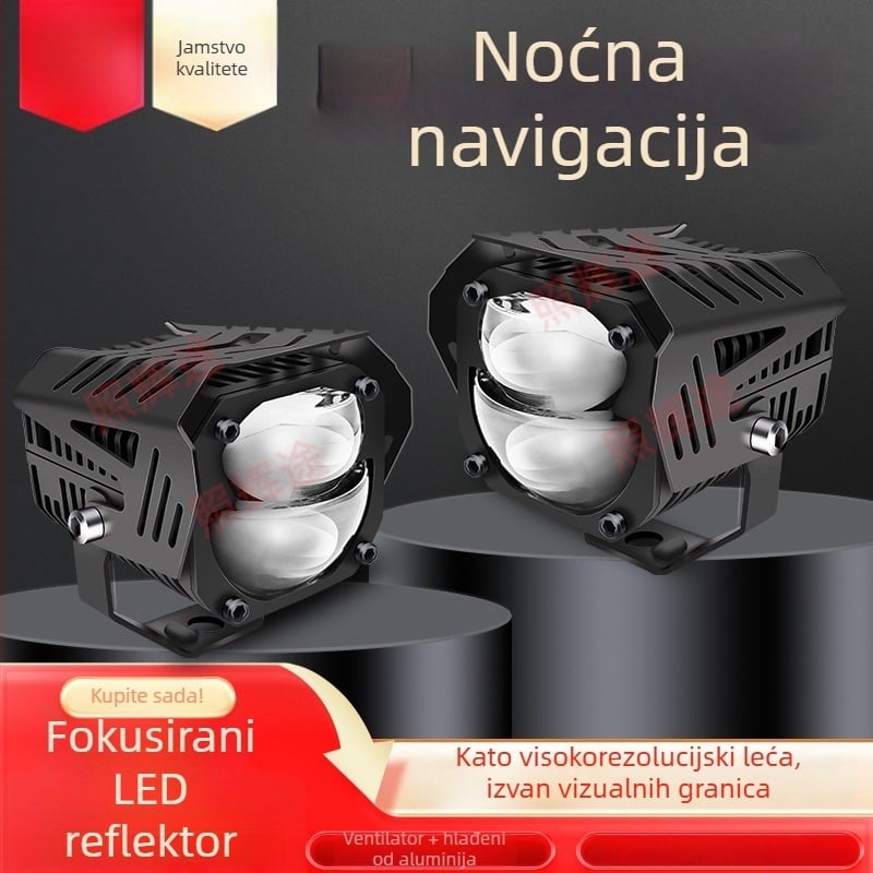 LED spot za motocikl s lećom i kućištem, 550W, 12-60V, aluminijska legura + PC, vodootporan