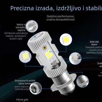 Motociklističko LED prednje svjetlo s dvostrukom LED diodom, ugrađena visoka svjetlina LED 3030 diode