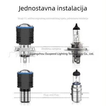LED far za motocikl H4/H6/BA20D, 12W, visoka svjetlost