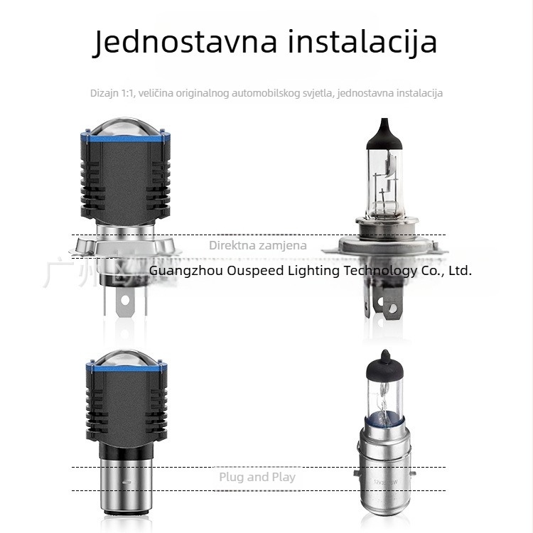 LED far za motocikl H4/H6/BA20D, 12W, visoka svjetlost