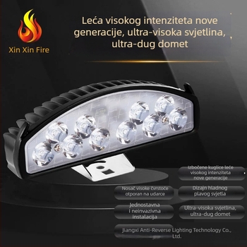 Univerzalno LED prednje svetlo za motocikl s vanjskim montažnim setom, 12-85V, aluminijsko kućište