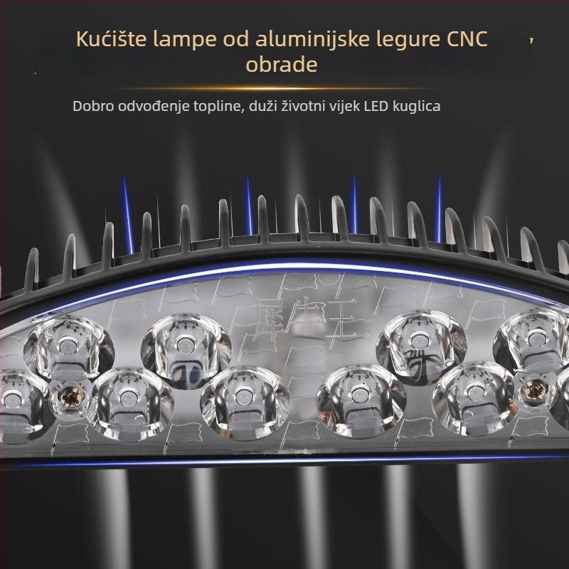 Univerzalno LED prednje svetlo za motocikl s vanjskim montažnim setom, 12-85V, aluminijsko kućište