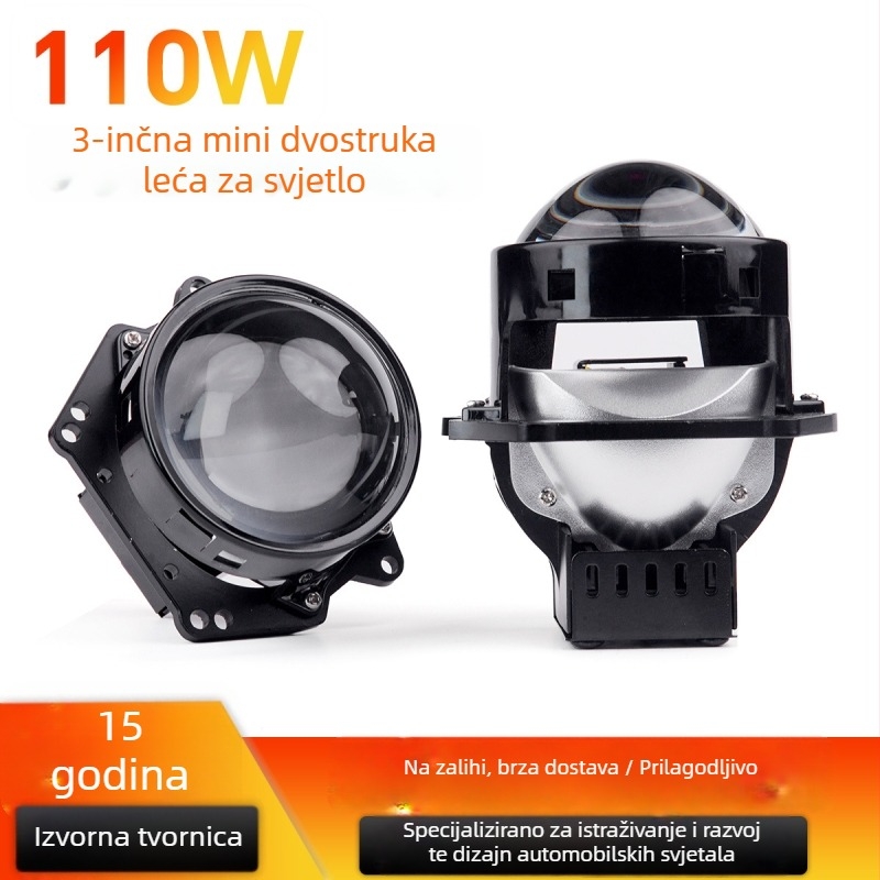 ZUOBAN LED prednji svjetlosni sklop od 3,0 inča za automobile i motocikle, dvostruki snop visok/niži, 55W, kompaktnog dizajna