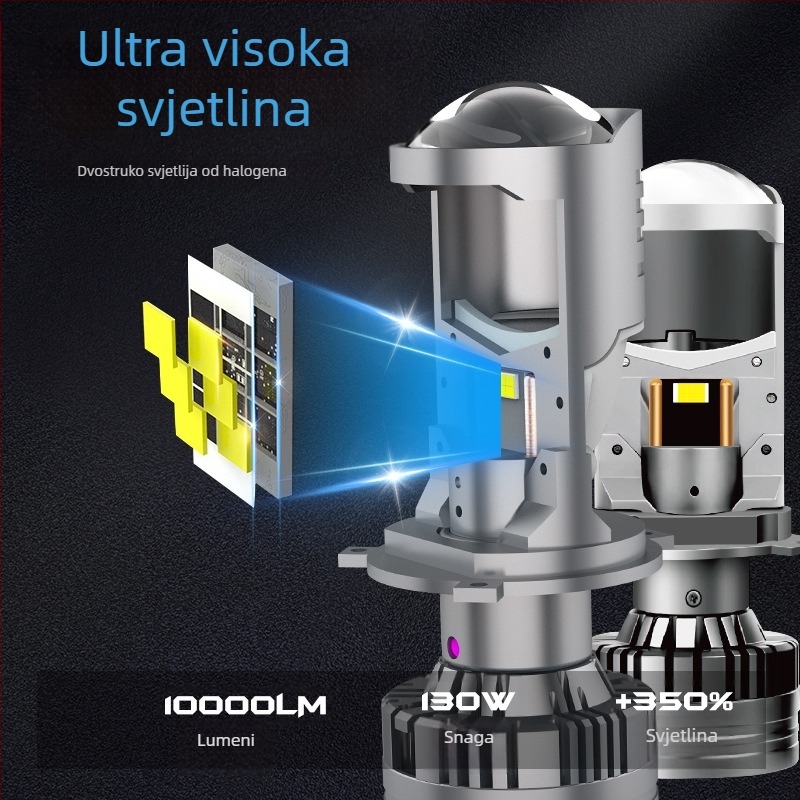 H4 LED prednji far s dvostrukom lećom, model T90, 6000 lm, 12-24 V, IP68