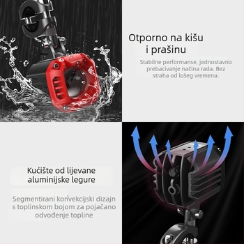 LED dvostruko bojeni spot za motocikl i električno vozilo — visok i nizak snop, prednje off-road svjetlo, vodootporno, visoka svjetlina