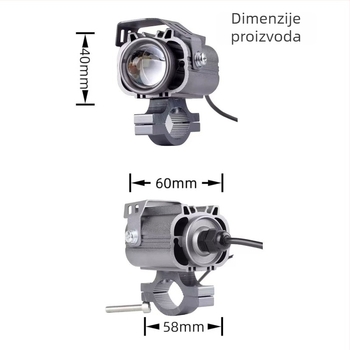 LED reflektor za motocikl s fokusnom lećom za električna vozila, 12–85 V, 6800 lm, 35 W, aluminij