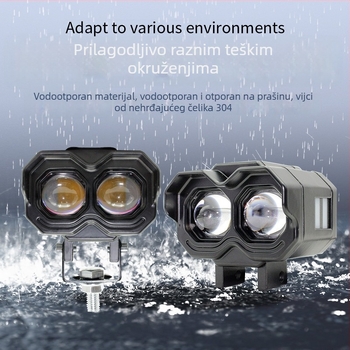 Univerzalni LED reflektor za motocikle – vanjski izuzetno svijetli Evil Eye stil prednjeg svjetla s integriranim visokim i bliskim snopom za električna vozila