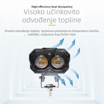 Univerzalni LED reflektor za motocikle – vanjski izuzetno svijetli Evil Eye stil prednjeg svjetla s integriranim visokim i bliskim snopom za električna vozila