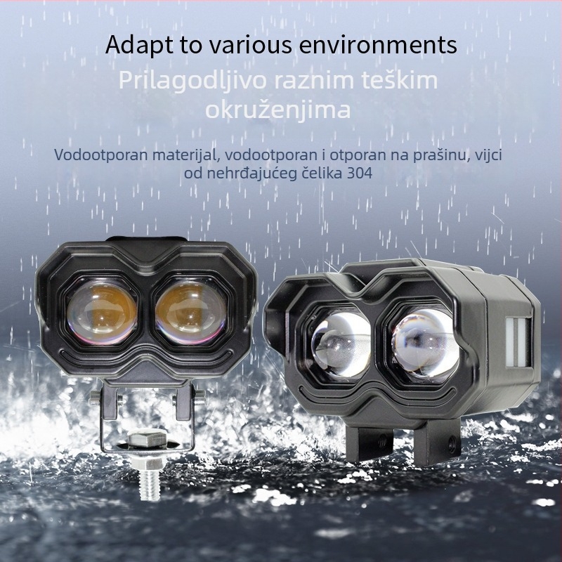Univerzalni LED reflektor za motocikle – vanjski izuzetno svijetli Evil Eye stil prednjeg svjetla s integriranim visokim i bliskim snopom za električna vozila