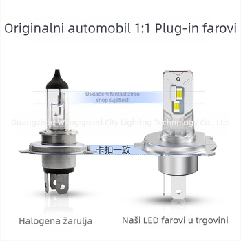 Integrirana LED far H4 za automobile i motocikle, model W02-H4, 13W, 12V, 4000 lm, vijek trajanja 50 000 h