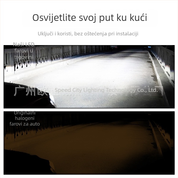 Integrirana LED far H4 za automobile i motocikle, model W02-H4, 13W, 12V, 4000 lm, vijek trajanja 50 000 h