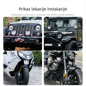 Nanteng 12W LED reflektor za motocikle i električna vozila, kućište od aluminijske legure, 12–80V DC, IP67 vodootporno, 5000 lm
