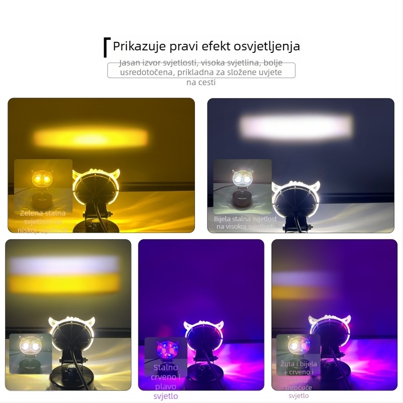 Nanteng 12W LED reflektor za motocikle i električna vozila, kućište od aluminijske legure, 12–80V DC, IP67 vodootporno, 5000 lm