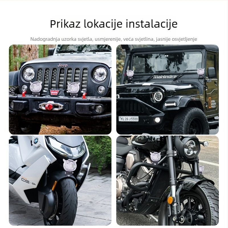 Nanteng 12W LED reflektor za motocikle i električna vozila, kućište od aluminijske legure, 12–80V DC, IP67 vodootporno, 5000 lm