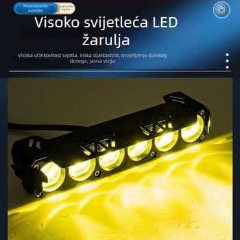 Šestodiodno LED prednje svjetlo za motocikl s lećom, 32W, 12-80V, IP67, 3000–6500 lm