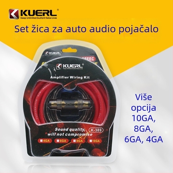 Kabelski komplet za auto audio pojačalo i subwoofer, 10/8/6/4 AWG