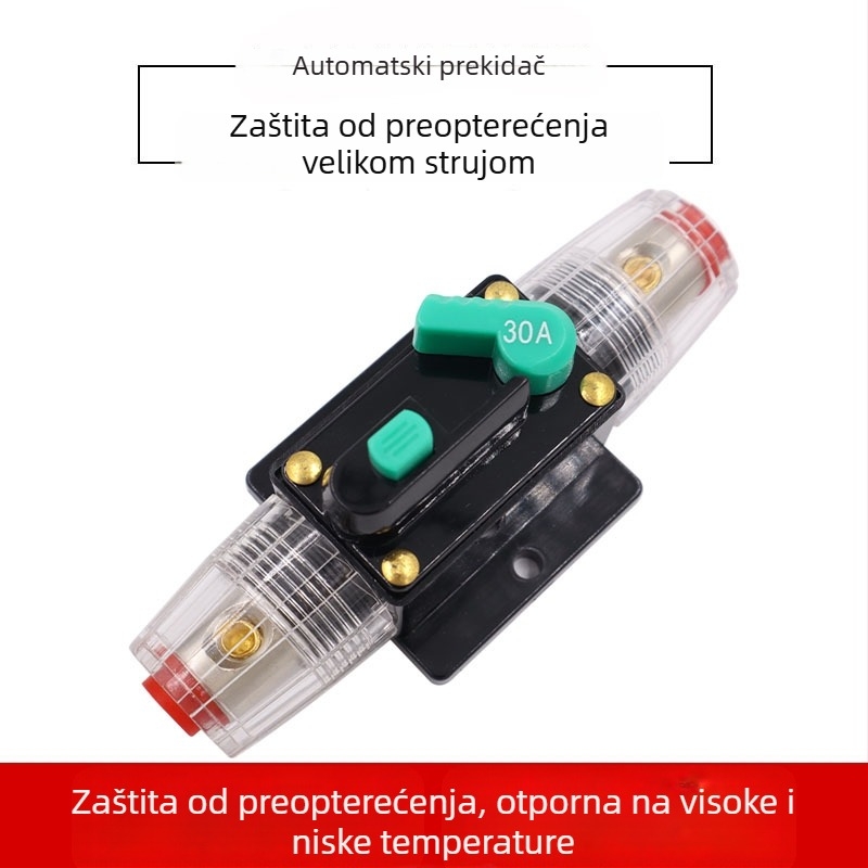Držač osigurača s automatskim prekidačem za automobilsku i jahtnu audio opremu, nazivni tok 10A/15A/20A/30A