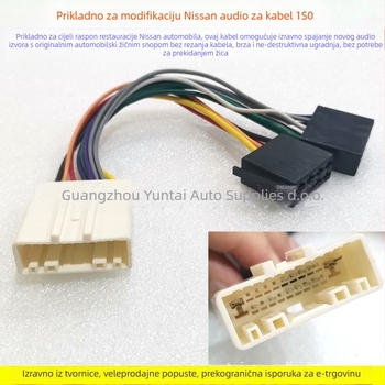 Auto audio kabel NS-01 ISO adapter za Infiniti/Nissan, bakar obložen cinkom, Evoresn/Yisen (Model NS-01; Materijal: bakar obložen cinkom; Marka: Evoresn/Yisen; Primjenjivi modeli: Infiniti/Nissan)