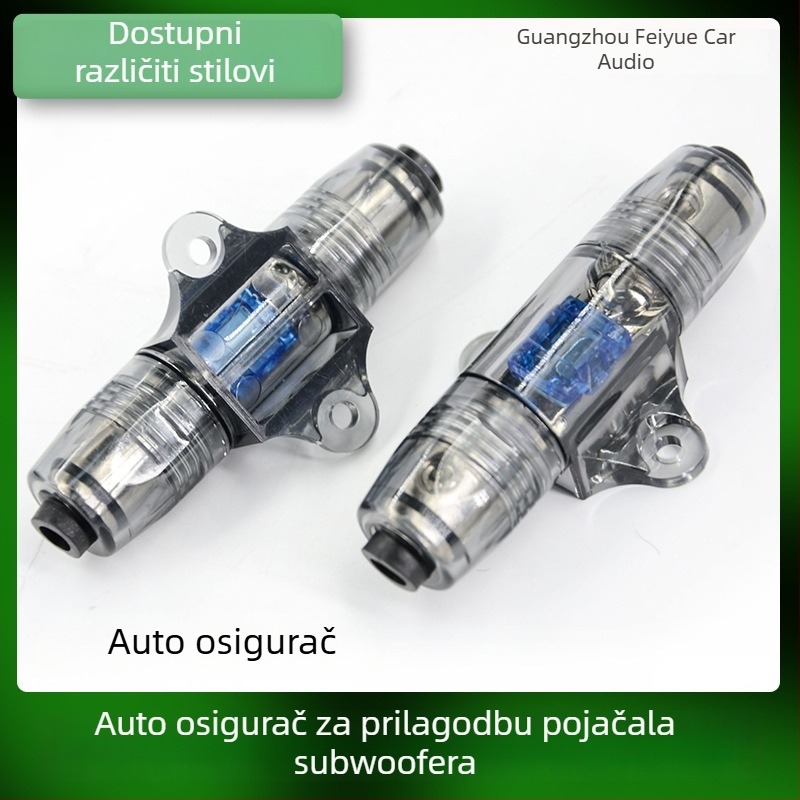 Dodatak za auto audio: 60A inline osigurač za pojačalo, bakreni vodovi, težina 0,2 kg, zaštita od kratkog spoja