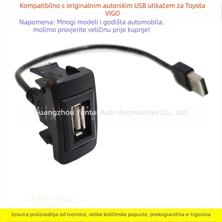 Prošireni USB kabel za Toyota VIGO – USB sučelje adapter, bakreni vodič, Evoresn/Yisen, audio dodatak