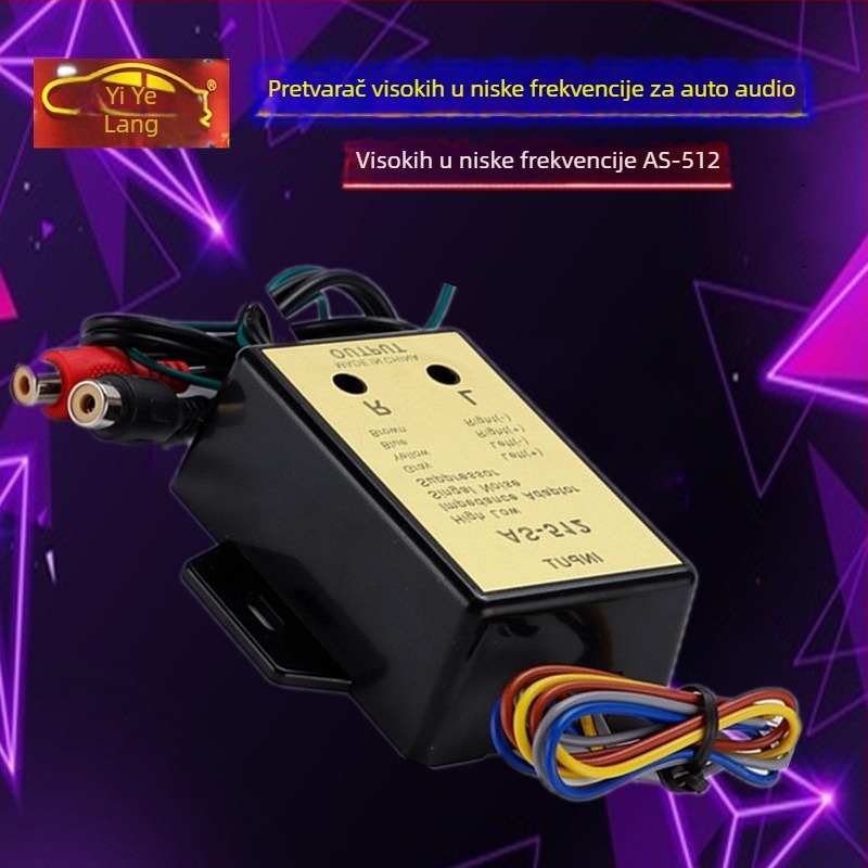 AS-512 Auto Audio Konverter Visoke u Nisku Frekvenciju s Uklanjanjem Šuma, 12V, 5A, Univerzalno – Leaning Wolf