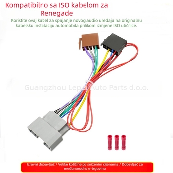 ISO audio kabel za Jeep Wrangler/Compass – modifikacija zvuka, 12V, model CRL-02, 25 g, tinirano bakreno, Peak