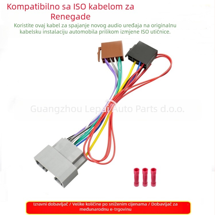 ISO audio kabel za Jeep Wrangler/Compass – modifikacija zvuka, 12V, model CRL-02, 25 g, tinirano bakreno, Peak