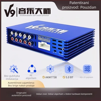DSP automobilski audio procesor, 4 ulaza 8 izlaza, 1 kg, aluminijska legura, 280 W, model V12-V18
