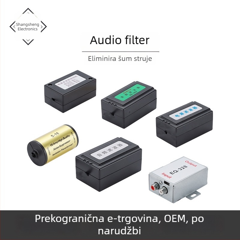 FQ-328 automobilni audio filtr za uklanjanje šuma, dvostruki ulazno-izlazni audio filtr
