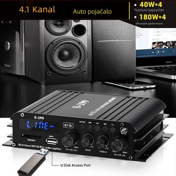 4.1-kanalni aktivni subwoofer s Bluetoothom, USB/SD kartom, 12V 800W