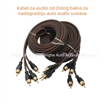Auto RCA audio kabel, čisti bakar, za subwoofer i pojačalo, težina 0,5 kg