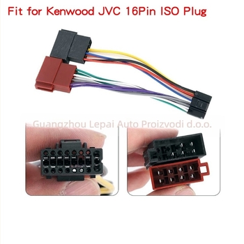 Kabel stražnjeg napajanja za CD player s ISO priključkom – kompatibilan s Kenwood i JVC