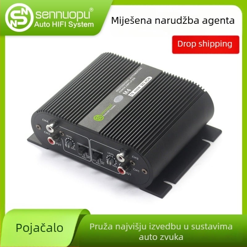 Automobilski pojačalo Class D, 4-kanalno, 100W, aluminijsko kućište, model M4