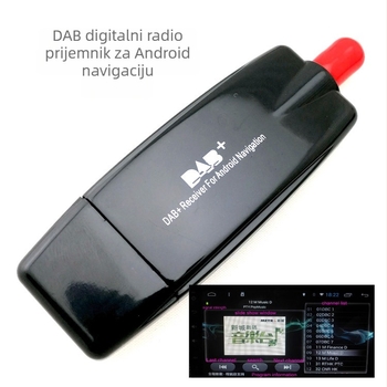 USB DAB digitalni radio prijemnik za Android navigaciju u automobilu — USB sučelje, 5V napajanje, APK kontrola, dodirna kontrola